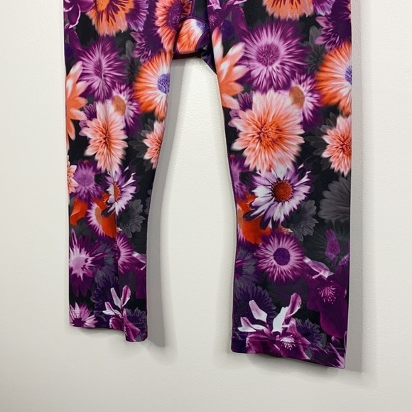 Reebok Floral Print Cropped Skinny Ankle Leggings Women's Size Medium - Picture 4 of 8